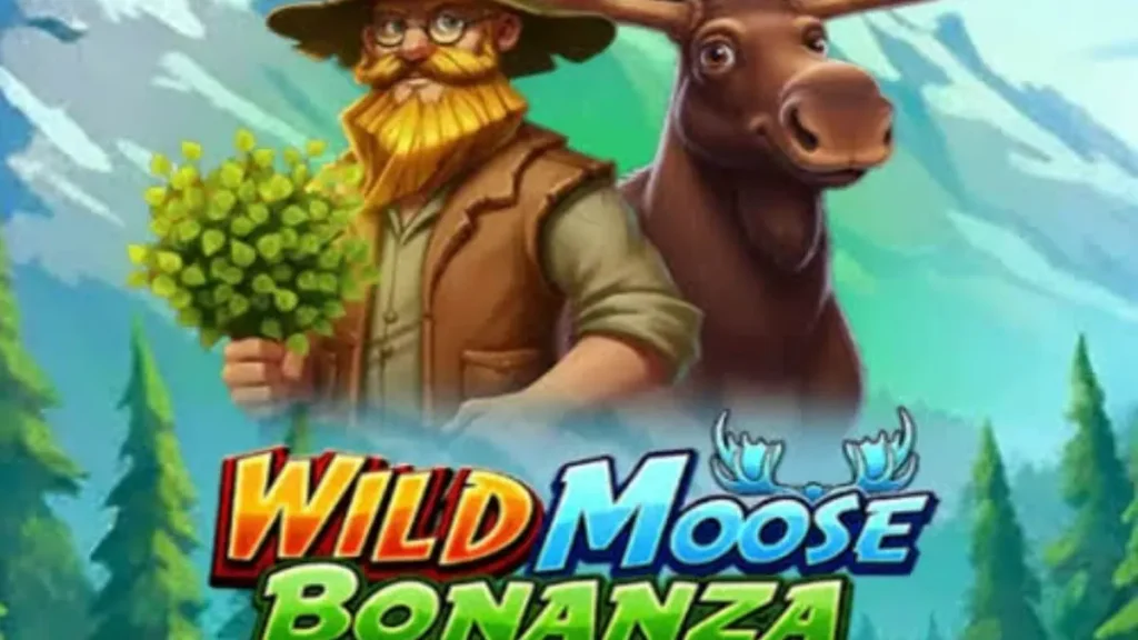 Interface do jogo Wild Moose Bonanza com temática de floresta e alces