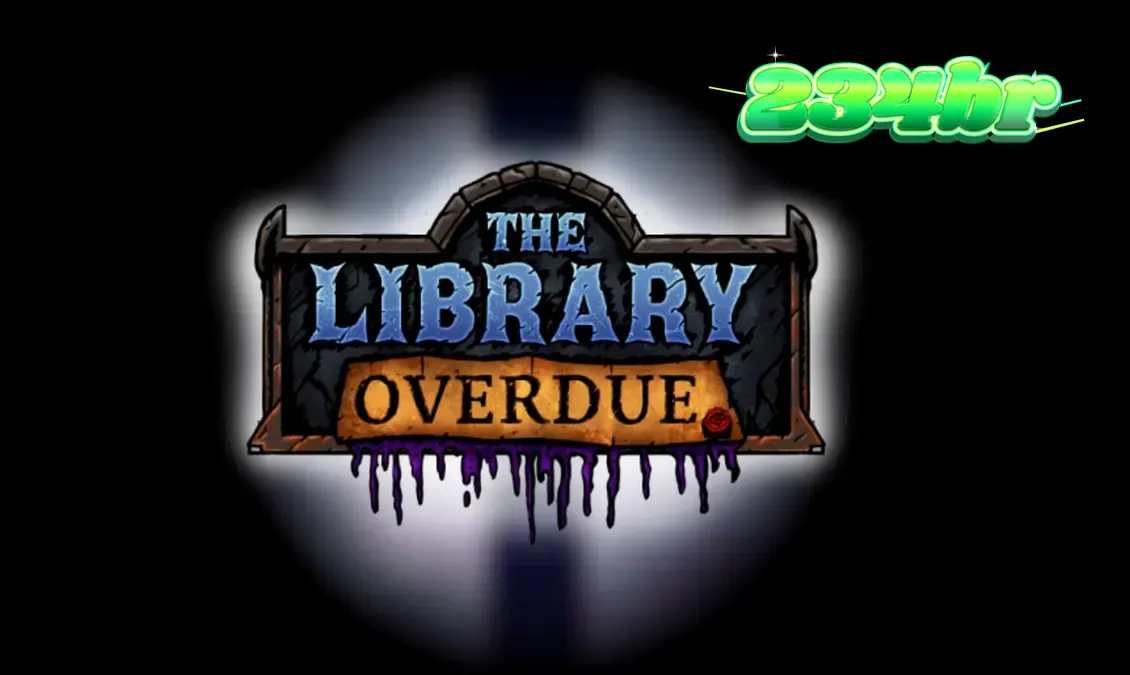 Cena sombria e gótica da biblioteca em The Library Overdue
