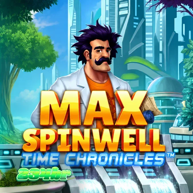 Max Spinwell: Time Chronicles slot interface mostrando a progressão das eras